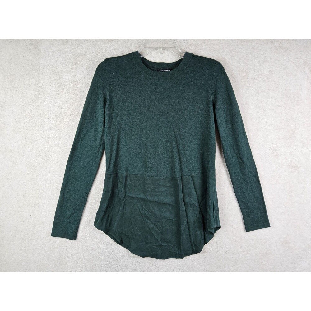 Universal Standard Women's Merino Wool Back Button Green Sweater Size 4XS (XS)